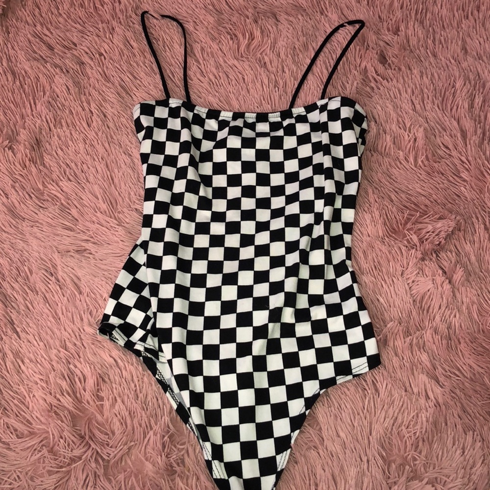 Checkered bodysuit
